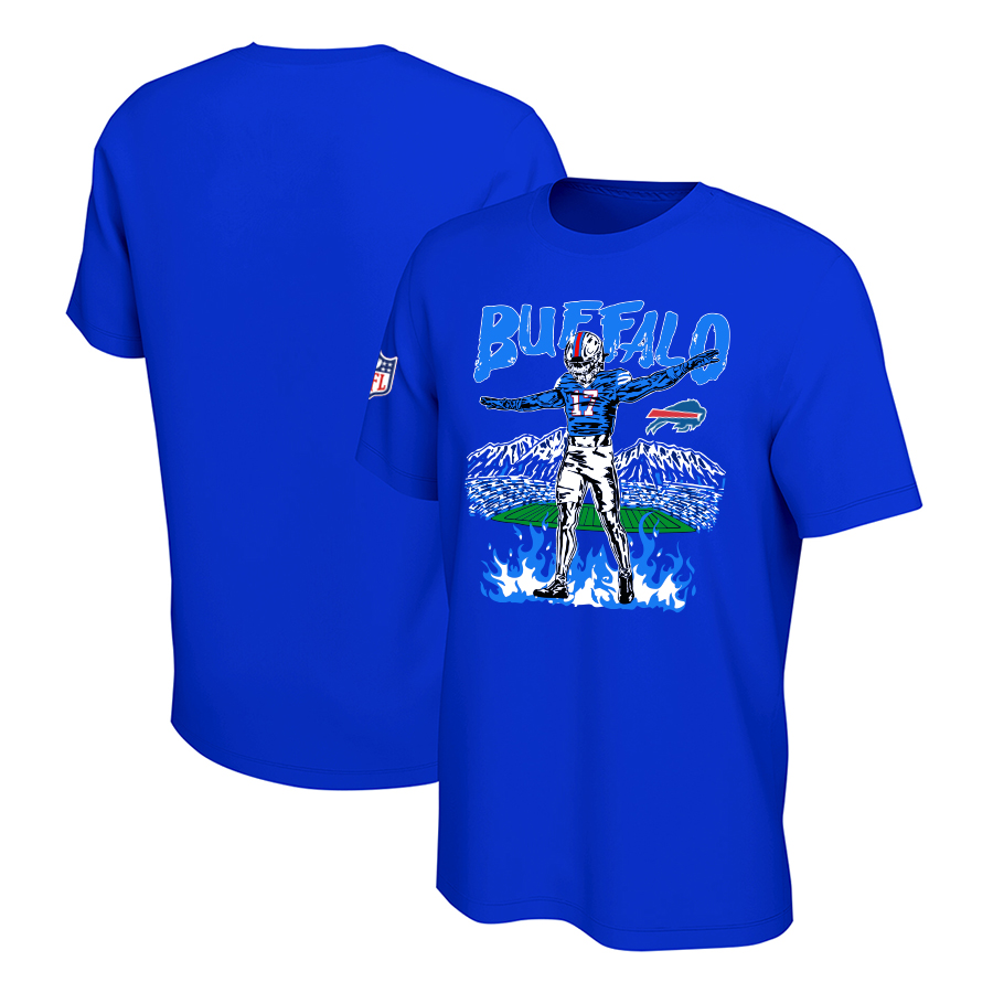 Men 2024 NFL Buffalo Bills T shirts blue->cincinnati reds->MLB Jersey